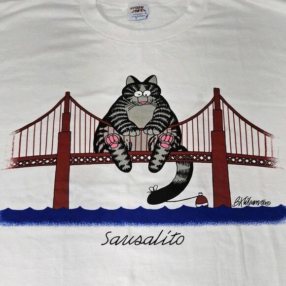 Crazy Shirts Other - Vintage Crazy Shirts Kliban Cat Size XL Sausalito Fishing Bridge Single Stitch